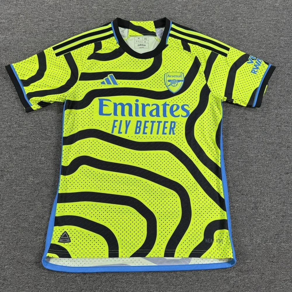 Arsenal Away Jersey Mens Medium Yellow Adidas Soccer Football HEAT.RDY Authentic